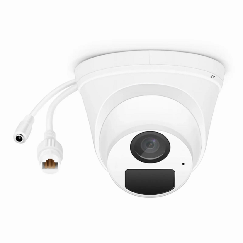FyberOptix IPC101-2M-T, Full HD 2MP Turret Network Camera with Build-in Mic, 98ft Night Vision, IP67 Weatherproof PoE Network Camera with Fixed 2.8mm Lens