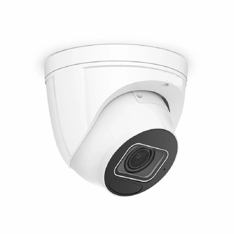 FyberOptix IPC305-5M-T Turret Camera, with 2.7 ~ 13.5mm Varifocal Lens, 5MP Resolution, Built-in Mic, 131ft Night Vision, Smart Intrusion Prevention, IP67 & IK10 PoE Network Camera