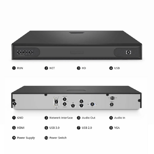 FyberOptix NVR302-32C-16P-I, 32-Channel 1U 16 PoE 16MP ï¼† H.265 Decoding Format, Up to 2x 16TB Hard Drive (Not Included), Live View/Playback Network Video Recorder