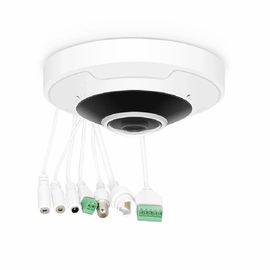 FyberOptix IPC701-12M-F, Ultra HD 12MP Fisheye Dome Network Camera with Build-in Mic, IP67 & IK10 360Â° Panoramic PoE Network Camera with Fixed 1.8mm Lens