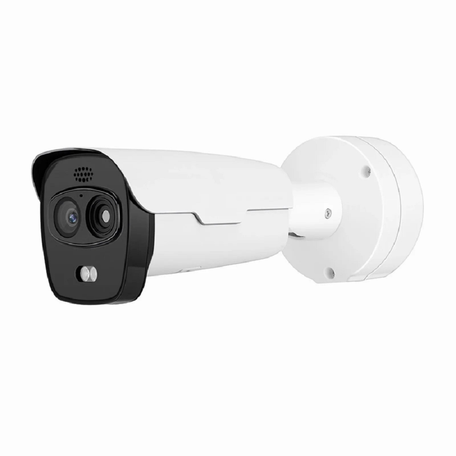 FyberOptix IPC701-4M-B, Super HD 4MP Thermal & Optical Dual-spectrum Bullet Network Camera with Build-in Mic, Smoke Detection, PoE Network Camera with Fixed 4.0mm Lens