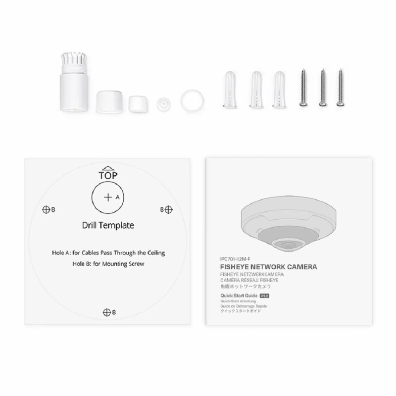 FyberOptix IPC701-12M-F, Ultra HD 12MP Fisheye Dome Network Camera with Build-in Mic, IP67 & IK10 360Â° Panoramic PoE Network Camera with Fixed 1.8mm Lens