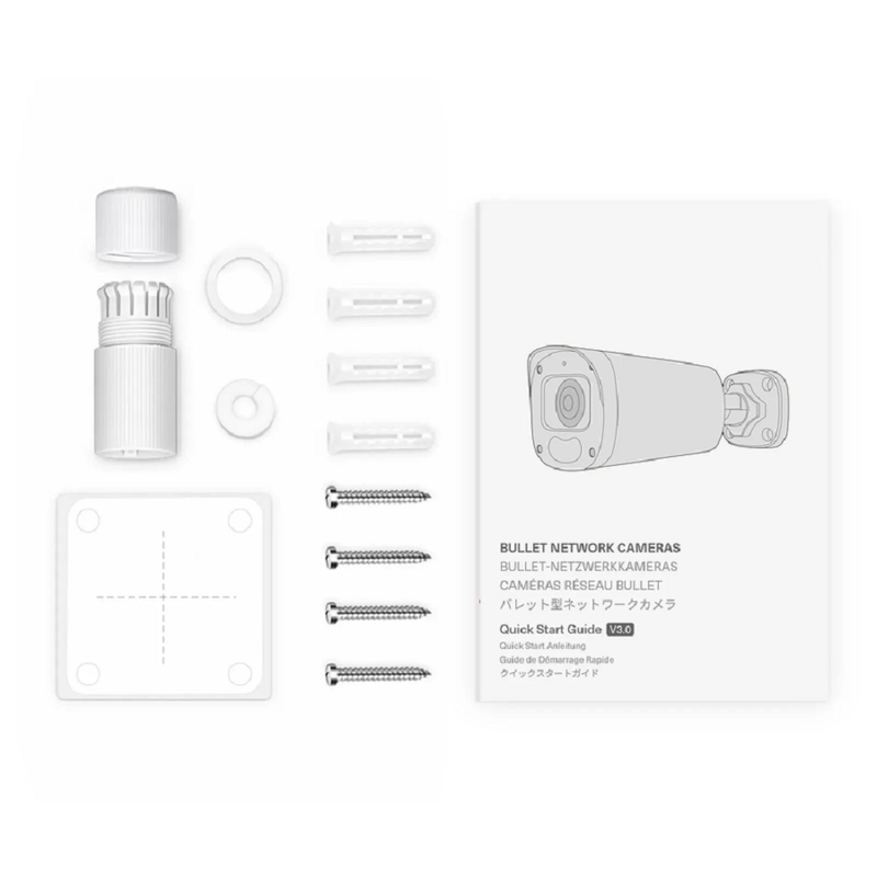 FyberOptix IPC101-5M-B, Super HD 5MP Bullet Network Camera with Built-in Mic, 98ft Night Vision, IP67 Weatherproof PoE Network Camera with Fixed 2.8mm Lens