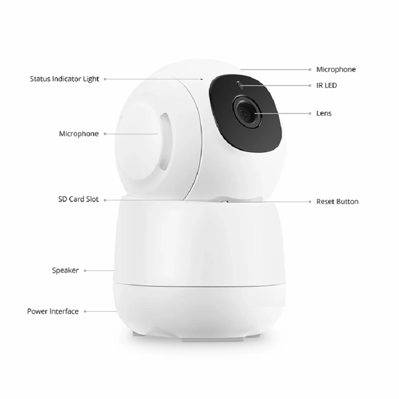 FyberOptix IPC201-2M-P, Full HD 2MP PTZ Dome Network Camera, Smart Pan & Tilt Camera with Fixed 3.6mm Lens