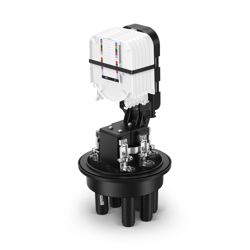 FyberOptix 72 Fibers 1In-4Out Dome Fiber Optic Splice Closure, Mechanical Seal and Heat Shrink Seal, with 1 Pre-installed Splice Tray