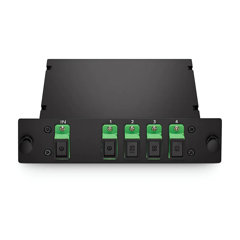 FyberOptix 1 x 4 PLC Fiber Splitter, Standard LGX Cassette, SC/APC, Singlemode