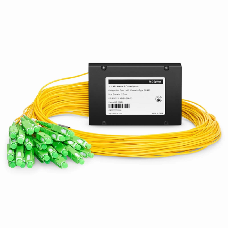FyberOptix 1 x 32 PLC Fiber Splitter, Splice/Pigtailed ABS Module, 2.0mm, SC/APC, Singlemode