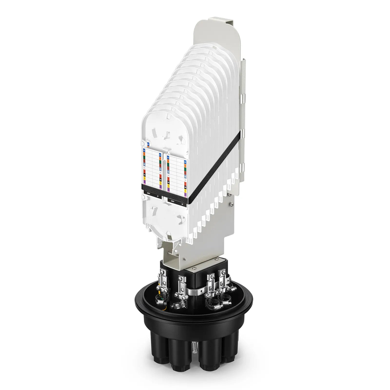 FyberOptix 288 Fibers 1In-6Out Dome Fiber Optic Splice Closure, Mechanical Seal, with 1 Pre-installed Fusion Splice Tray