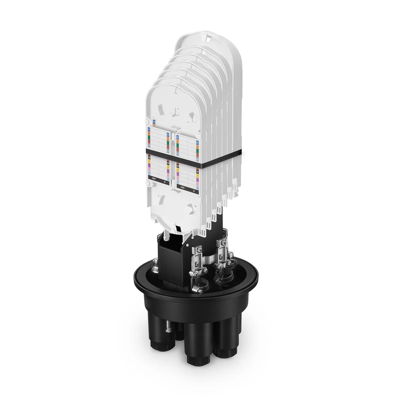 FyberOptix 144 Fibers Dome Fiber Optic Splice Closure, 1 Oval Port and 4 Round Ports, Mechanical Seal, with 1 Pre-installed Splice Tray