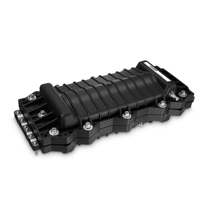 FyberOptix 144 Fibers 4In-4Out In-Line Fiber Optic Splice Closure, Mechanical Seal, with 1 Pre-installed Fusion Splice Tray
