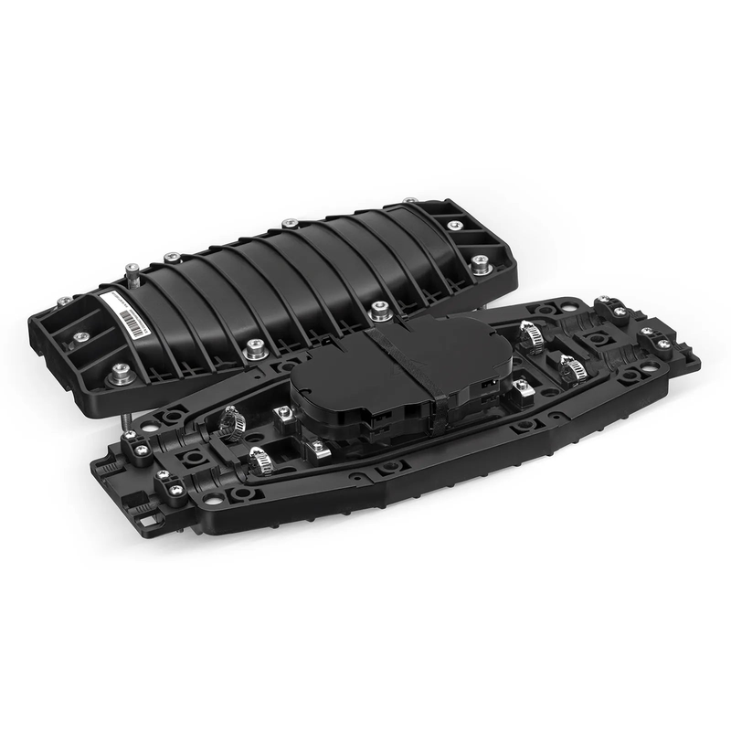 FyberOptix 48 Fibers 2In-2Out In-Line Fiber Optic Splice Closure, Mechanical Seal, with 1 Pre-installed Fusion Splice Tray