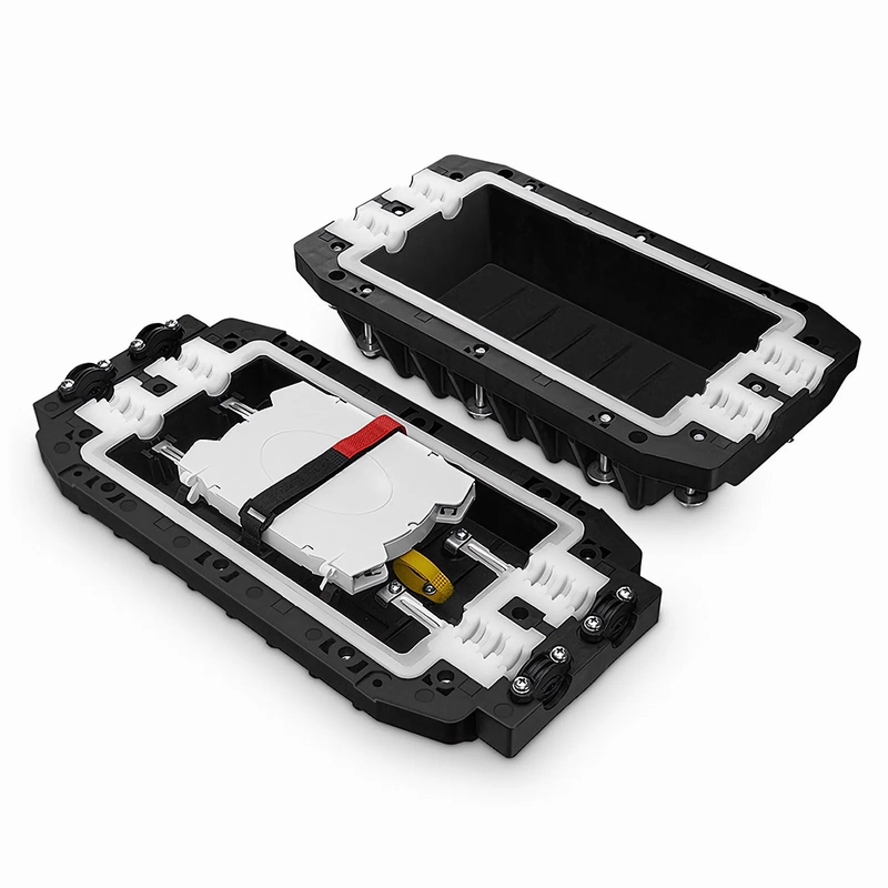 FyberOptix 96 Fibers 2In-2Out In-Line Fiber Optic Splice Closure, Mechanical Seal, with 1 Pre-installed Fusion Splice Tray