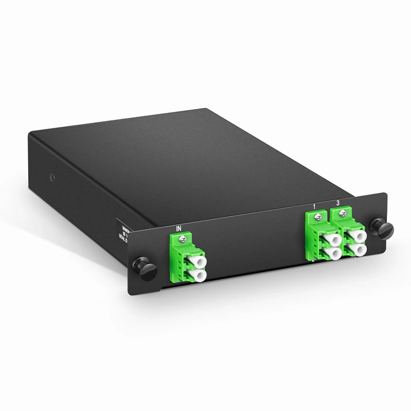 FyberOptix 1 x 4 PLC Fiber Splitter, Standard LGX Cassette, LC/APC, Singlemode