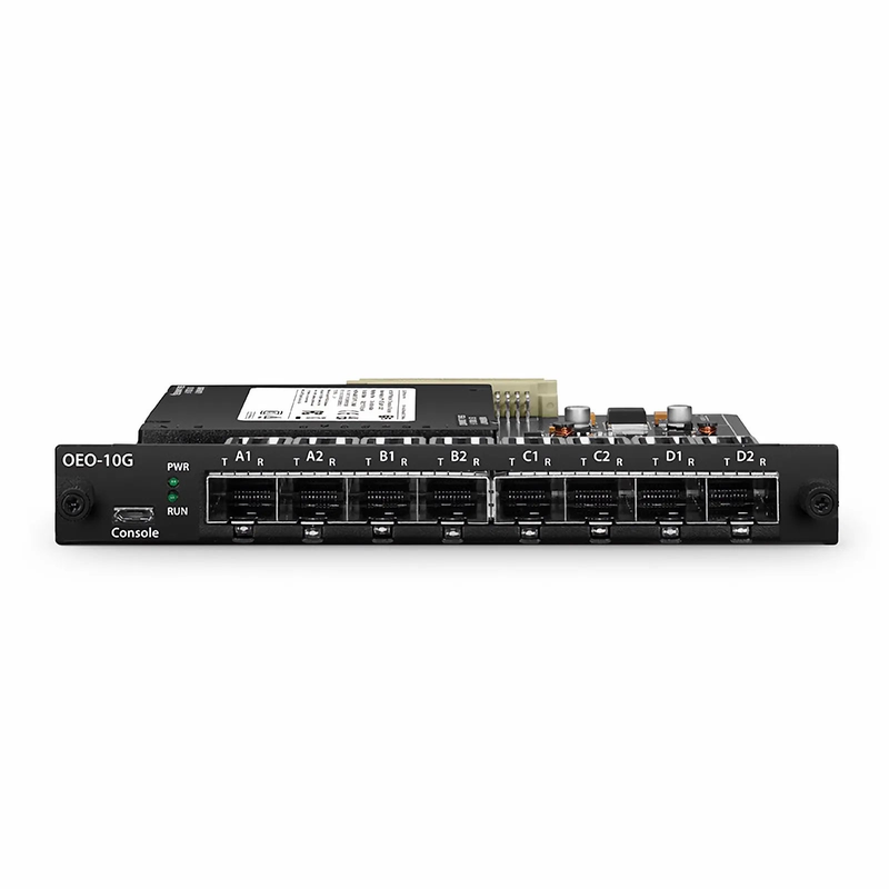 FyberOptix FMT4DL-OEO10GSFP, 4 Channels WDM Transponder (Converter) for FMT Managed Chassis, 8 SFP/SFP+ Slots