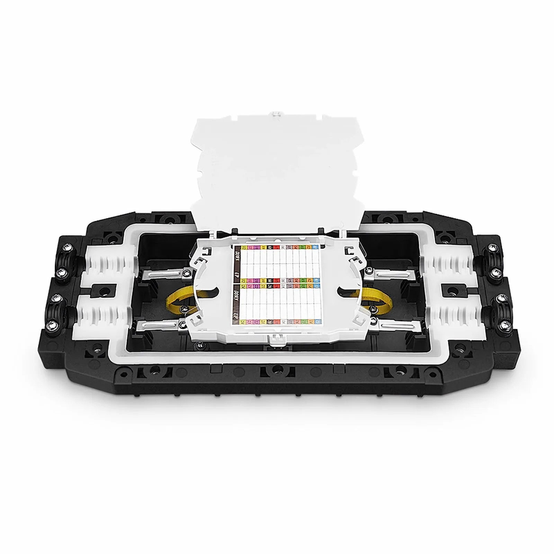 FyberOptix 96 Fibers 2In-2Out In-Line Fiber Optic Splice Closure, Mechanical Seal, with 1 Pre-installed Fusion Splice Tray
