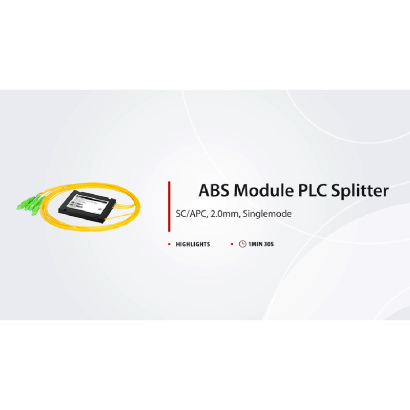 FyberOptix 1 x 2 PLC Fiber Splitter, Splice/Pigtailed ABS Module, 2.0mm, SC/APC, Singlemode
