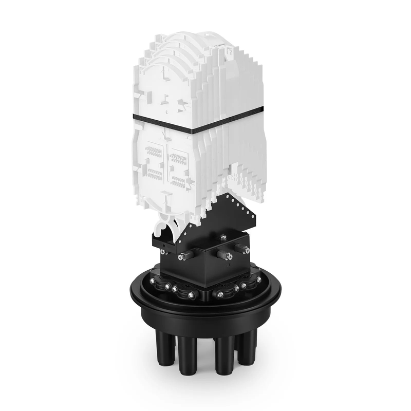 FyberOptix 240 Fibers 1In-6Out Dome Fiber Optic Splice Closure, Heat Shrink Seal, with 1 Pre-installed Fusion Splice Tray