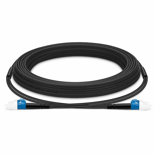 FyberOptix 20m (66ft) Industrial Armored Fiber Patch Cable, LC UPC to LC UPC, Duplex, 2 Fibers, Single Mode (OS2), TPU