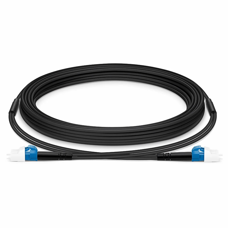 FyberOptix 5m (16ft) Industrial Armored Fiber Patch Cable, LC UPC to LC UPC, Duplex, 2 Fibers, Single Mode (OS2), TPU
