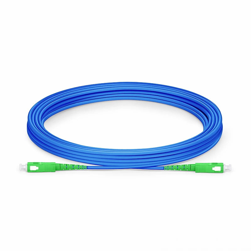 FyberOptix 30m (98ft) Armored Fiber Patch Cable, 1 Fiber, SC APC Simplex to SC APC Simplex, Single Mode (OS2), Riser (OFCR), 3.0mm, Blue