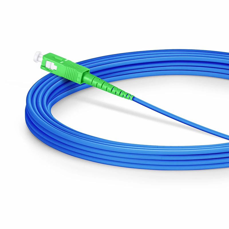 FyberOptix 30m (98ft) Armored Fiber Patch Cable, 1 Fiber, SC APC Simplex to SC APC Simplex, Single Mode (OS2), Riser (OFCR), 3.0mm, Blue