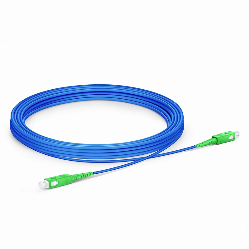 FyberOptix 15m (49ft) Armored Fiber Patch Cable, 1 Fiber, SC APC Simplex to SC APC Simplex, Single Mode (OS2), Riser (OFCR), 3.0mm, Blue