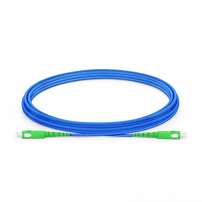 FyberOptix 3m (10ft) Armored Fiber Patch Cable, 1 Fiber, SC APC Simplex to SC APC Simplex, Single Mode (OS2), Riser (OFCR), 3.0mm, Blue
