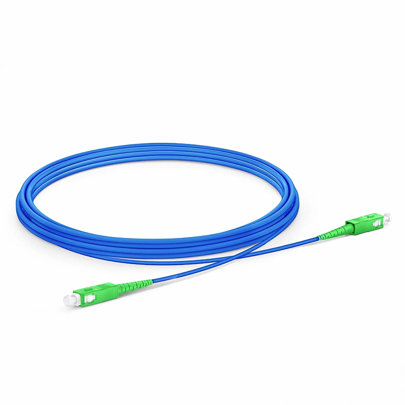 FyberOptix 3m (10ft) Armored Fiber Patch Cable, 1 Fiber, SC APC Simplex to SC APC Simplex, Single Mode (OS2), Riser (OFCR), 3.0mm, Blue