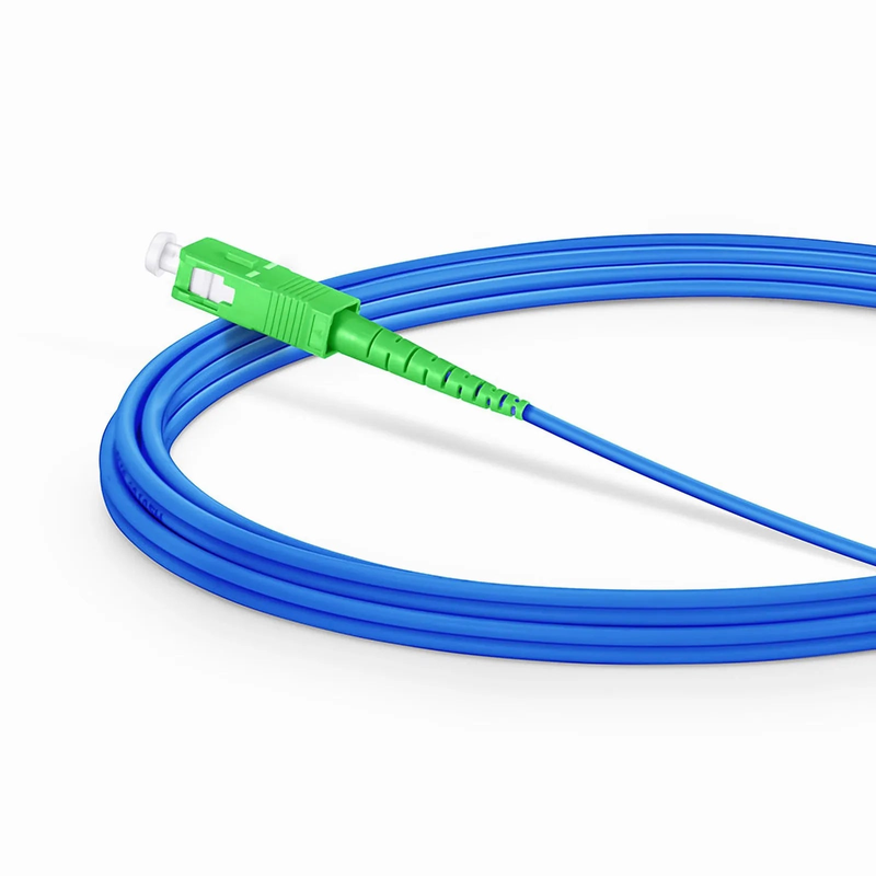 FyberOptix 3m (10ft) Armored Fiber Patch Cable, 1 Fiber, SC APC Simplex to SC APC Simplex, Single Mode (OS2), Riser (OFCR), 3.0mm, Blue