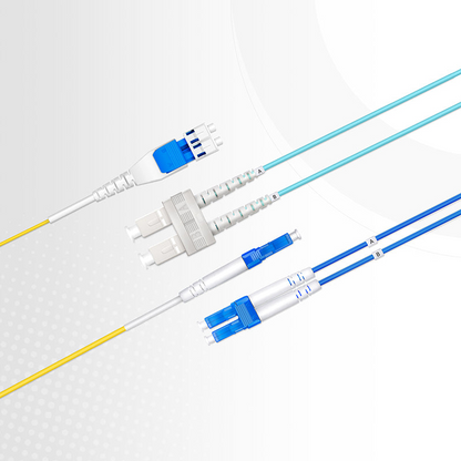 FyberOptix 30m (98ft) Armored Fiber Patch Cable, 2 Fibers, LC UPC Duplex to LC UPC Duplex, Single Mode (OS2), Riser (OFCR), 3.0mm, Blue