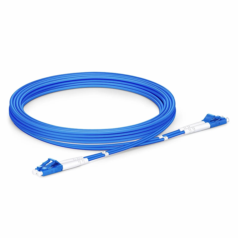 FyberOptix 3m (10ft) Armored Fiber Patch Cable, 2 Fibers, LC UPC Duplex to LC UPC Duplex, Single Mode (OS2), Riser (OFCR), 3.0mm, Blue