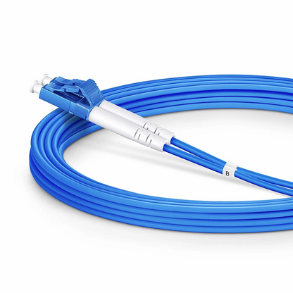 FyberOptix 3m (10ft) Armored Fiber Patch Cable, 2 Fibers, LC UPC Duplex to LC UPC Duplex, Single Mode (OS2), Riser (OFCR), 3.0mm, Blue