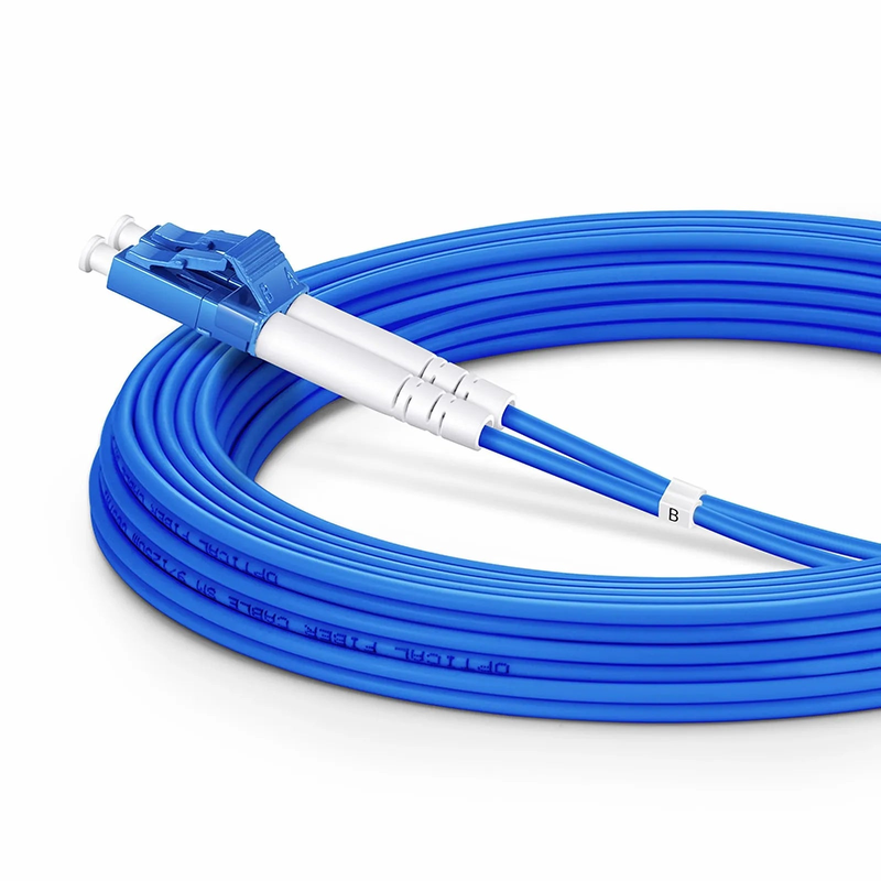 FyberOptix 5m (16ft) Armored Fiber Patch Cable, 2 Fibers, LC UPC Duplex to LC UPC Duplex, Single Mode (OS2), Riser (OFCR), 3.0mm, Blue