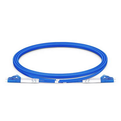 FyberOptix 1m (3ft) Armored Fiber Patch Cable, 2 Fibers, LC UPC Duplex to LC UPC Duplex, Single Mode (OS2), Riser (OFCR), 3.0mm, Blue