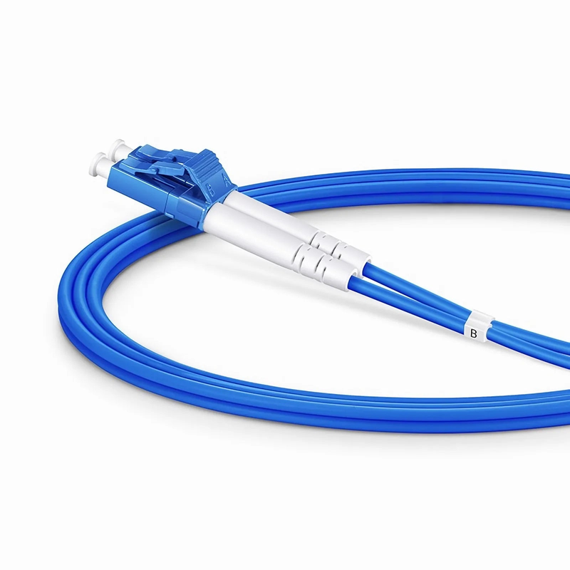 FyberOptix 1m (3ft) Armored Fiber Patch Cable, 2 Fibers, LC UPC Duplex to LC UPC Duplex, Single Mode (OS2), Riser (OFCR), 3.0mm, Blue
