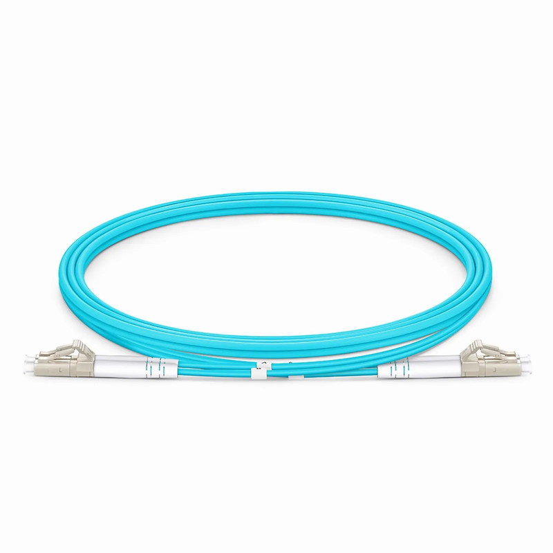 FyberOptix 1m (3ft) Armored Fiber Patch Cable, 2 Fibers, LC UPC Duplex to LC UPC Duplex, Multimode (OM4), Riser (OFCR), 3.0mm, Aqua