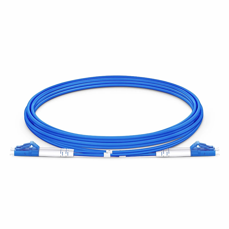 FyberOptix 2m (7ft) Armored Fiber Patch Cable, 2 Fibers, LC UPC Duplex to LC UPC Duplex, Single Mode (OS2), Riser (OFCR), 3.0mm, Blue