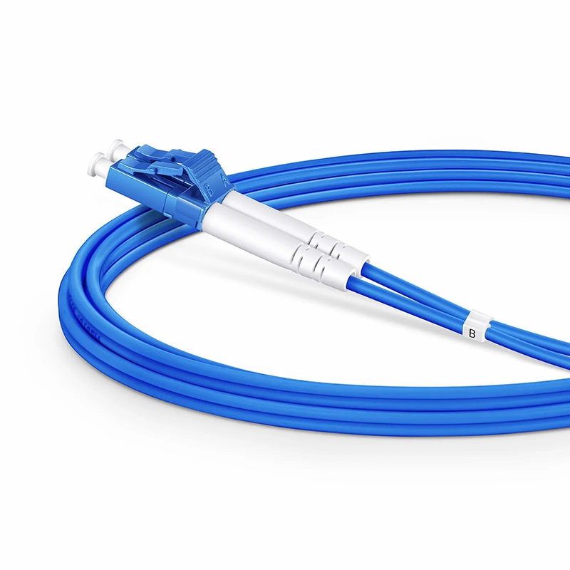 FyberOptix 2m (7ft) Armored Fiber Patch Cable, 2 Fibers, LC UPC Duplex to LC UPC Duplex, Single Mode (OS2), Riser (OFCR), 3.0mm, Blue