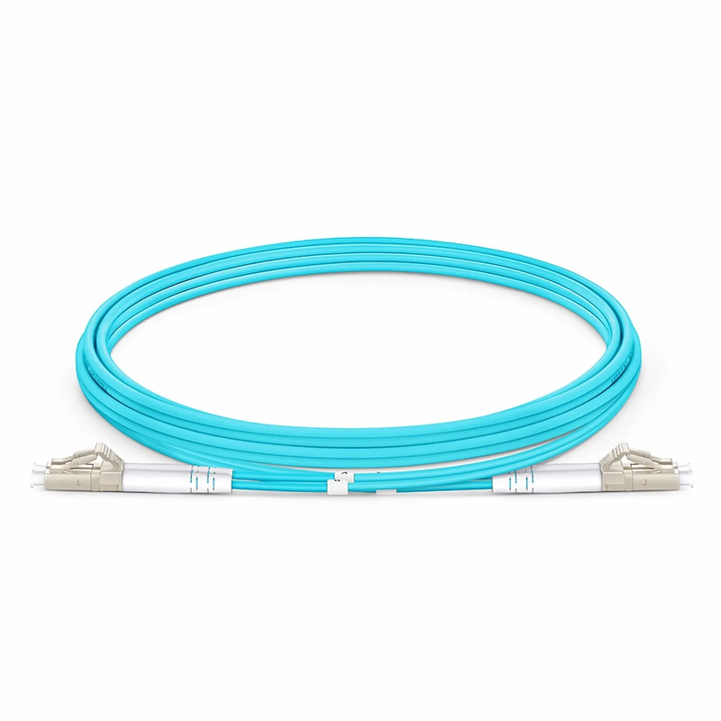 FyberOptix 2m (7ft) Armored Fiber Patch Cable, 2 Fibers, LC UPC Duplex to LC UPC Duplex, Multimode (OM3), Riser (OFCR), 3.0mm, Aqua