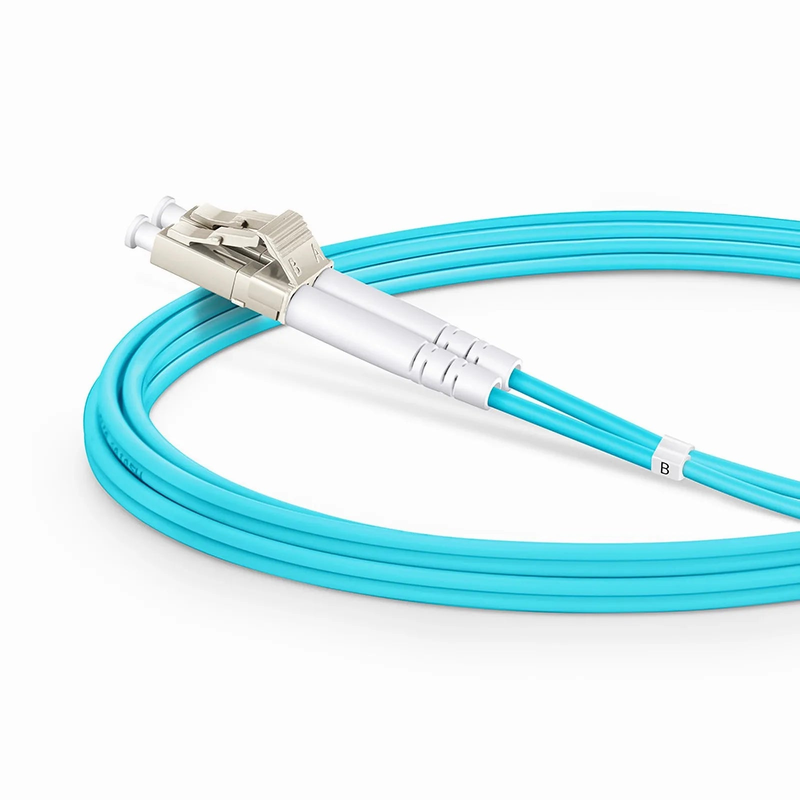FyberOptix 2m (7ft) Armored Fiber Patch Cable, 2 Fibers, LC UPC Duplex to LC UPC Duplex, Multimode (OM4), Riser (OFCR), 3.0mm, Aqua