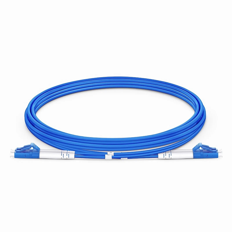 FyberOptix 3m (10ft) Armored Fiber Patch Cable, 2 Fibers, LC UPC Duplex to LC UPC Duplex, Single Mode (OS2), LSZH, 3.0mm, Blue