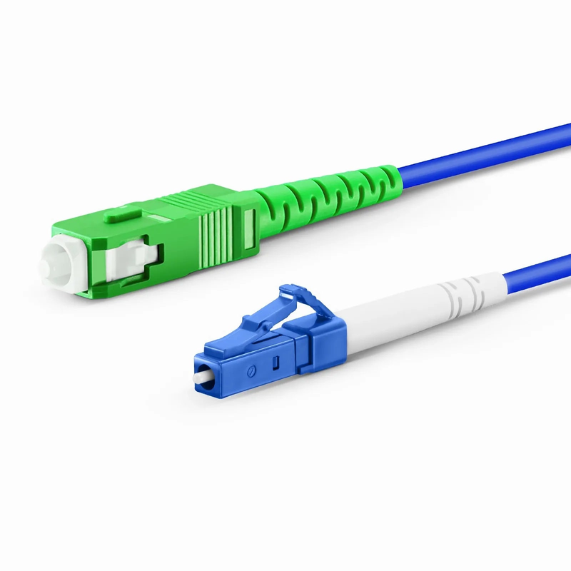 FyberOptix 2m (7ft) Armored Fiber Patch Cable, 1 Fiber, LC UPC Simplex to SC APC Simplex, Single Mode (OS2), Riser (OFCR), 3.0mm, Blue
