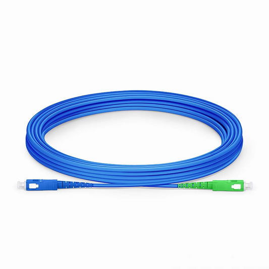FyberOptix 5m (16ft) Armored Fiber Patch Cable, 1 Fiber, SC UPC Simplex to SC APC Simplex, Single Mode (OS2), Riser (OFCR), 3.0mm, Blue