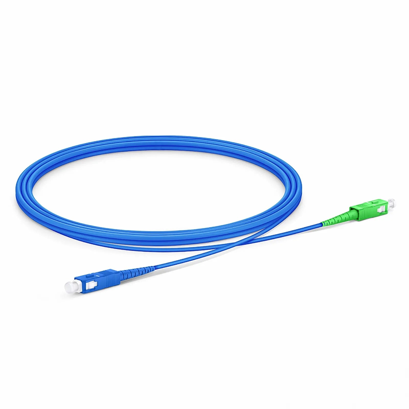 FyberOptix 2m (7ft) Armored Fiber Patch Cable, 1 Fiber, SC UPC Simplex to SC APC Simplex, Single Mode (OS2), Riser (OFCR), 3.0mm, Blue