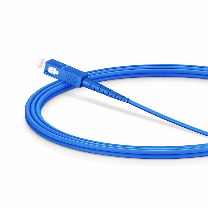 FyberOptix 2m (7ft) Armored Fiber Patch Cable, 1 Fiber, SC UPC Simplex to SC APC Simplex, Single Mode (OS2), Riser (OFCR), 3.0mm, Blue