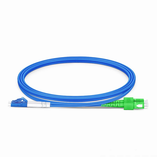 FyberOptix 1m (3ft) Armored Fiber Patch Cable, 2 Fibers, LC UPC Duplex to SC APC Duplex, Single Mode (OS2), LSZH, 3.0mm, Blue