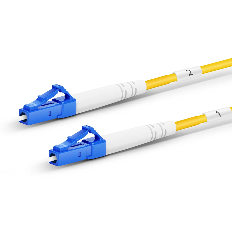 FyberOptix 300m (984ft) Hybrid Fiber and Power Cable, Indoor, Plenum (OFNP), Single Mode (OS2), 2 Fibers, Tight-Buffered, LC UPC Simplex to SC UPC Simplex, 2 Conductors 17AWG
