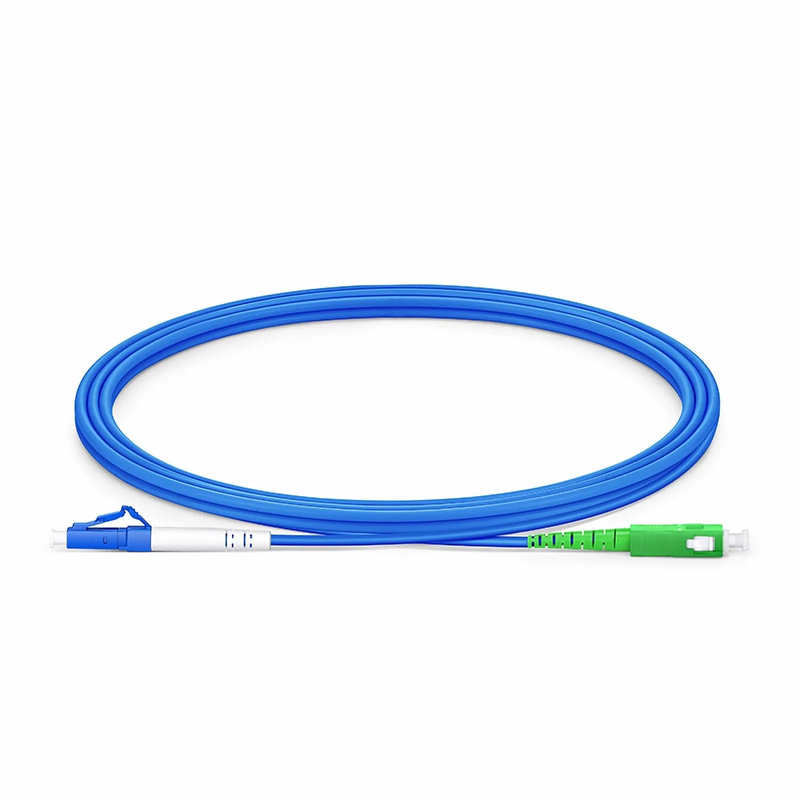 FyberOptix 2m (7ft) Armored Fiber Patch Cable, 1 Fiber, LC UPC Simplex to SC APC Simplex, Single Mode (OS2), Riser (OFCR), 3.0mm, Blue