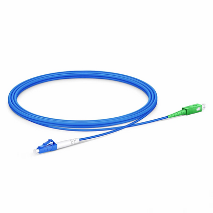 FyberOptix 2m (7ft) Armored Fiber Patch Cable, 1 Fiber, LC UPC Simplex to SC APC Simplex, Single Mode (OS2), Riser (OFCR), 3.0mm, Blue
