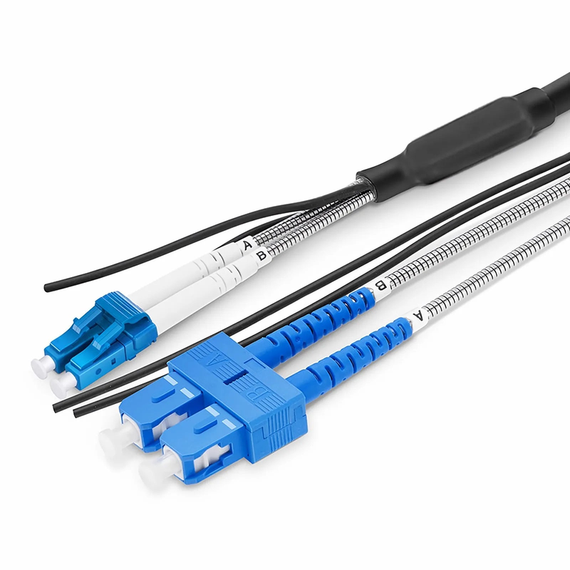 FyberOptix 30m (98ft) LC UPC to SC UPC Duplex OS2 Single Mode 7.0mm LSZH FTTA Outdoor Fiber Patch Cable for Base Station